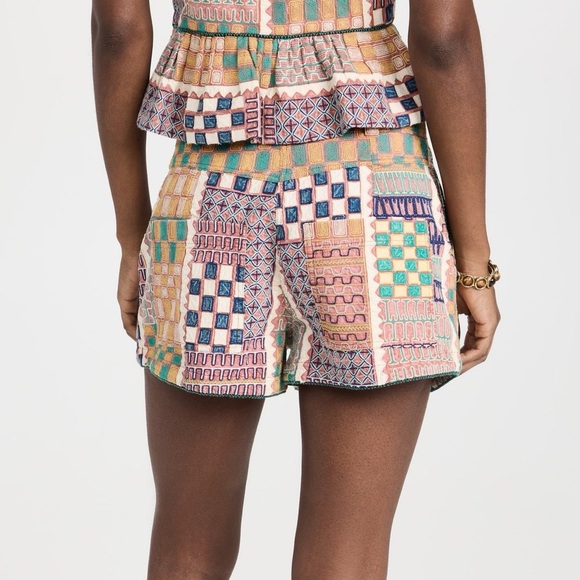 Ulla Johnson Freda Embroidered Pleated Shorts Size 6 - Picture 9 of 15